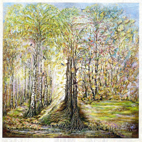 Ostern, die Auferstehung, der Neubeginn.      "Weg ins Licht" Gemälde von Edith Born